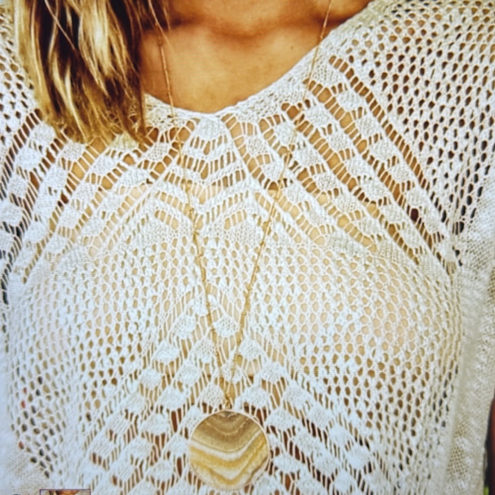 ❣️5|$25❣️1 remaining 💕Marcellas Boutique 
Large Natural Stone Necklace. 🆕 - Picture 5 of 5